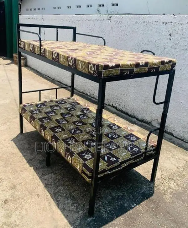 Steel Bunker Beds with 2 Single Layer Mattresses
