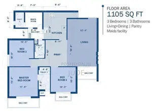 3 Bedroom Apartment in Negombo for Rent (Un-Furnished)