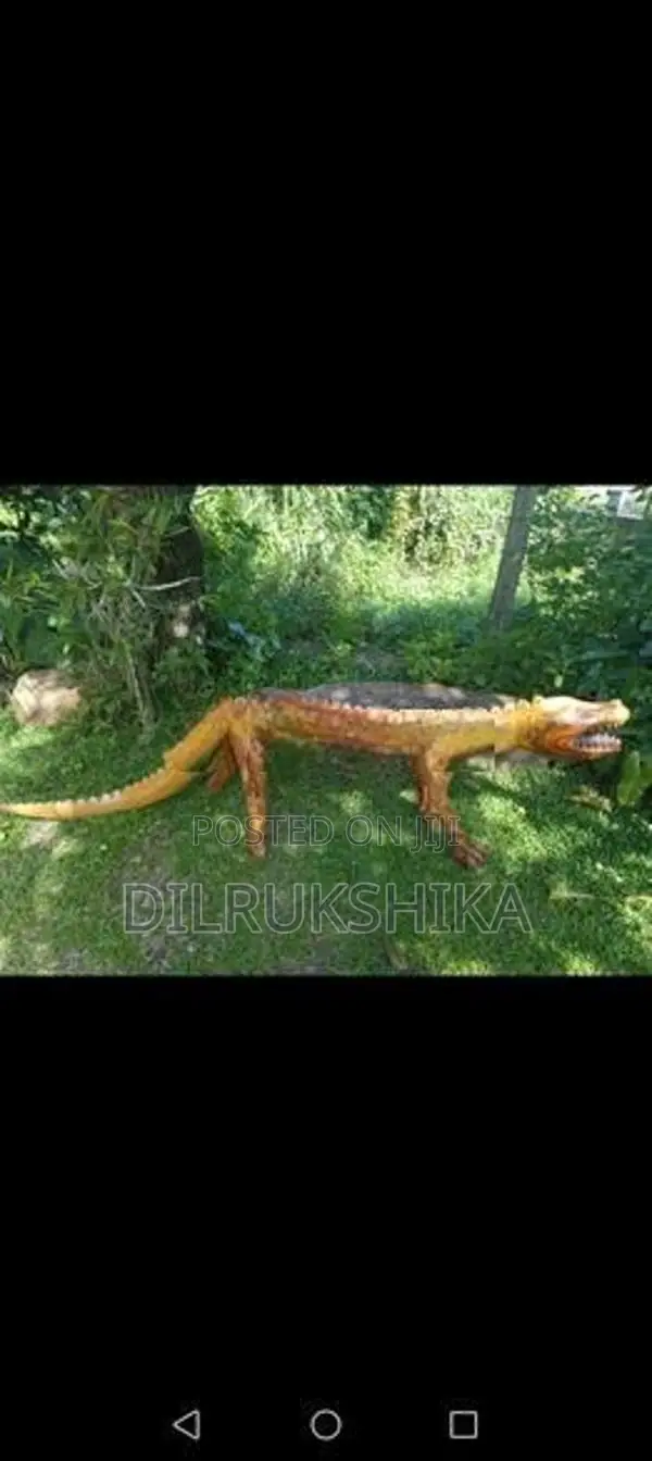 Wooden Crocodile Bench
