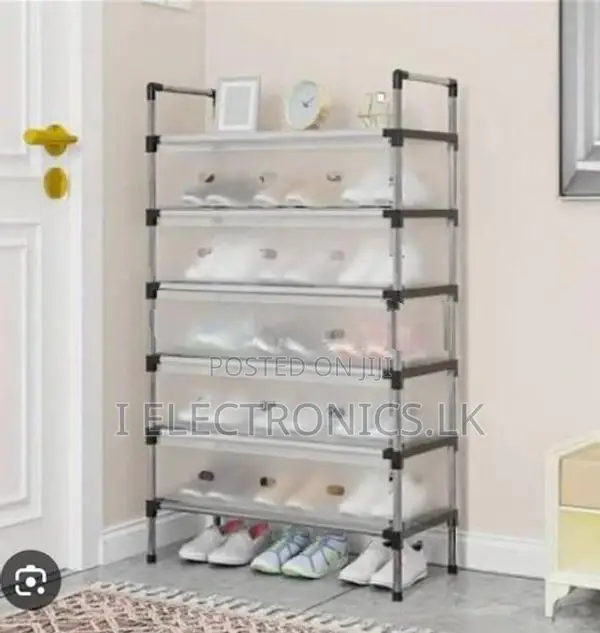 6 Layer Shoe Rack with Dustproof Flip Doors