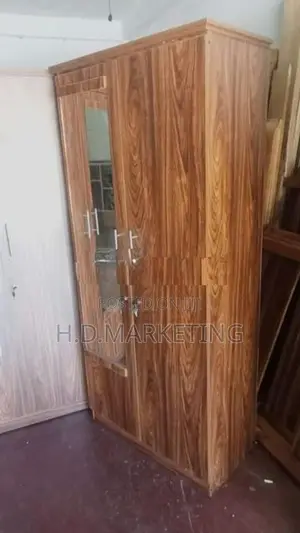 2 Door Melamine Glass Wardrobe