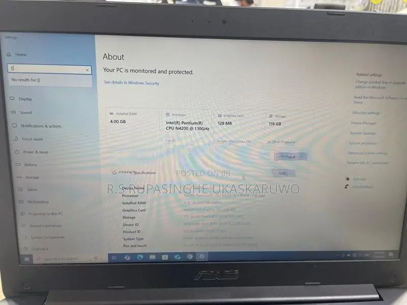 Asus Laptop 4GB RAM