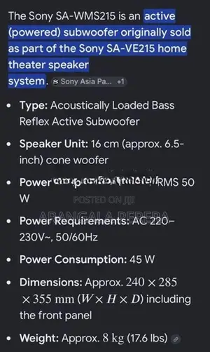 Sony Sub Woofer
