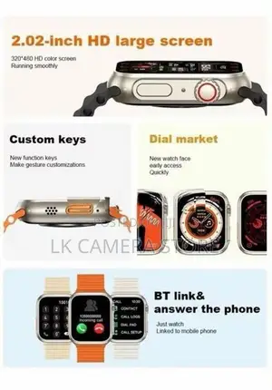 7 Watch Straps S100 Ultra Smartwatch 2.2HD Amoled with Protective Case