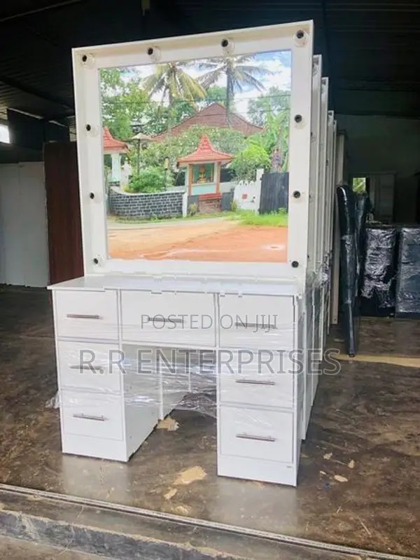 White Modern Hollywood Dressing Table