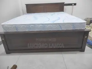 New 72x60 Teak Box Bed With Arpico Spring Mattress 7 Inches (Kkk3)