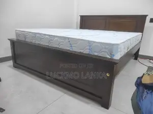 New 72x60 Teak Box Bed With Arpico Spring Mattress 7 Inches (Kkk3)