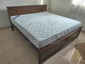 New 72x72 Teak Box Bed With Arpico Spring Mattress 7 Inches (Kkk4)