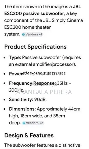 JBL Passive Subwoofer