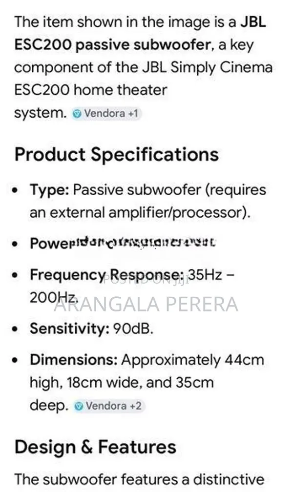 JBL Passive Subwoofer