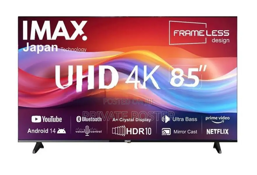 New IMAX (JAPAN) 85" Android 14 UHD Smart TV (Smart Remote)
