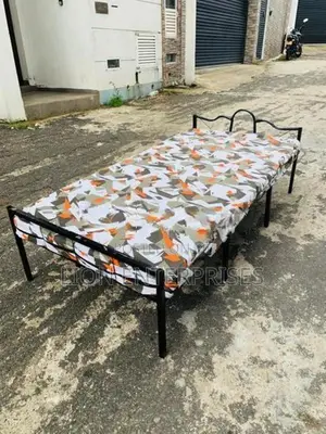 Steel Single Bed with Mattress