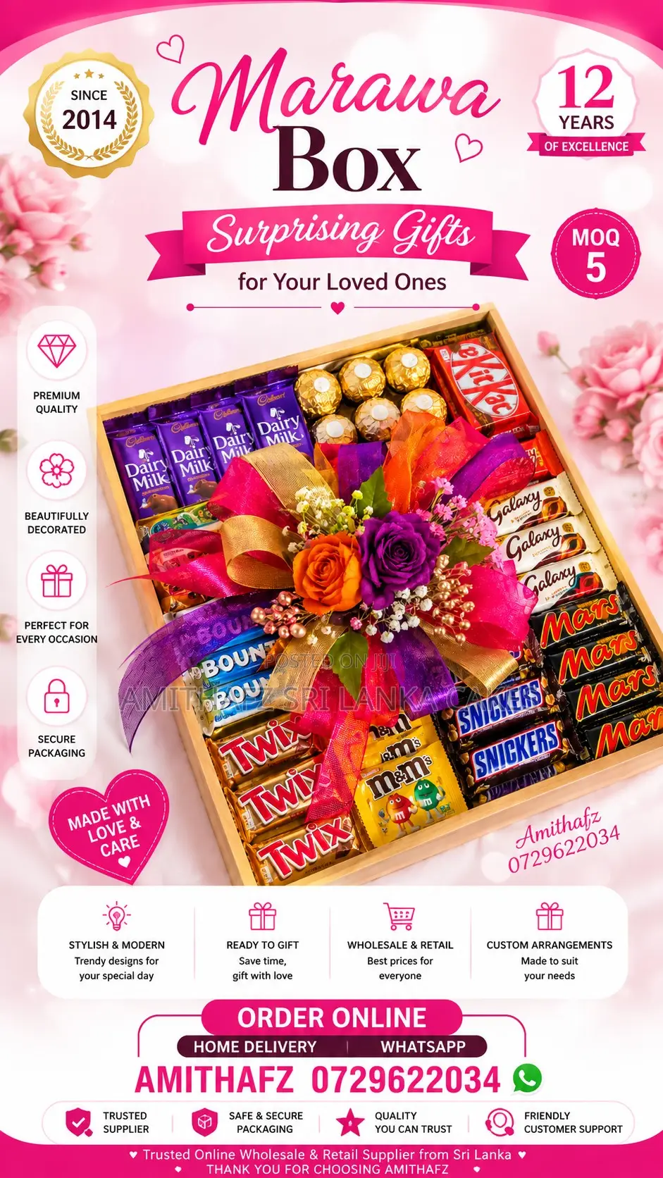 Chocolate Marawa Box Wedding Engagement Gift Box Her Him Birthday