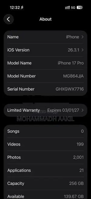 Apple iPhone 17 Pro (Used)