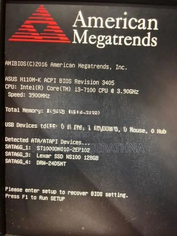 Asus I3 7th Generation PC