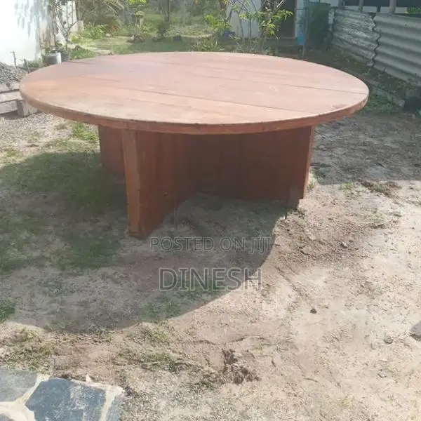 Large Teak Wooden Round Table