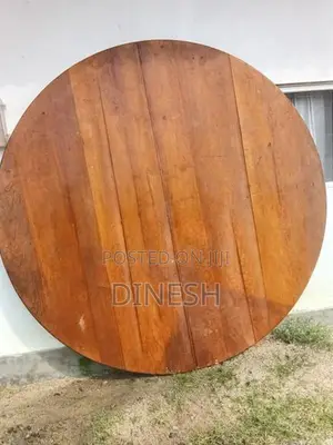 Large Teak Wooden Round Table