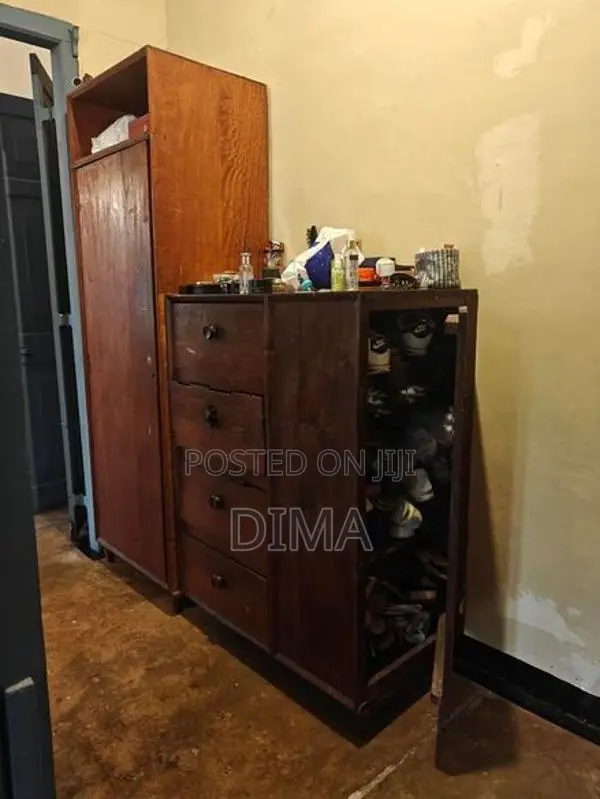 Old Satin Wood Cupboard Set