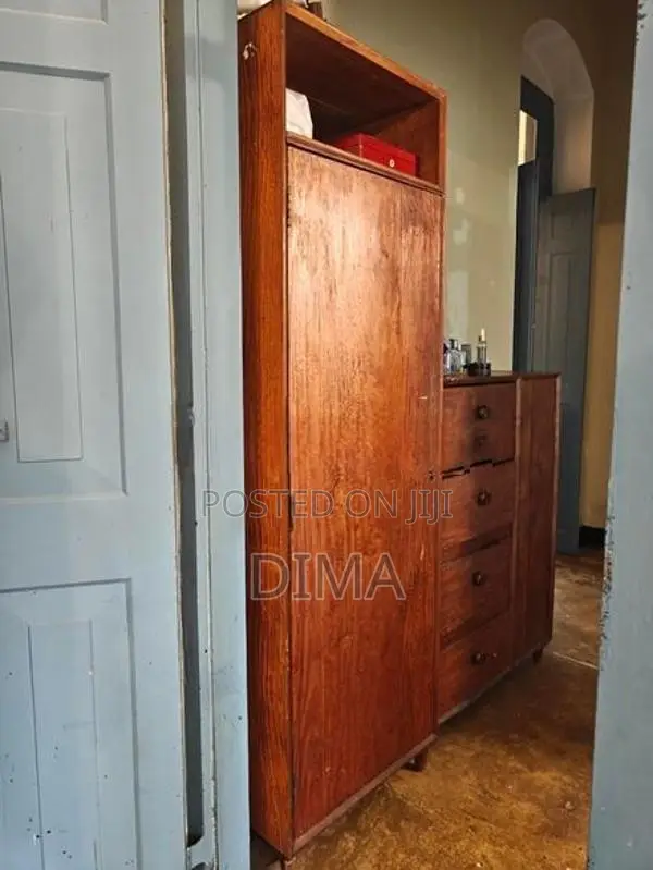 Old Satin Wood Cupboard Set