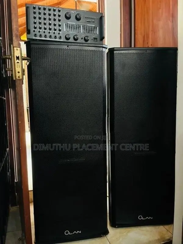 Olan Two Speakers with 6 channel Mixer Amplifier