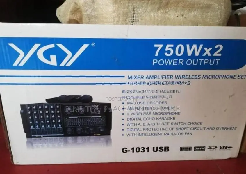 Olan Two Speakers with 6 channel Mixer Amplifier
