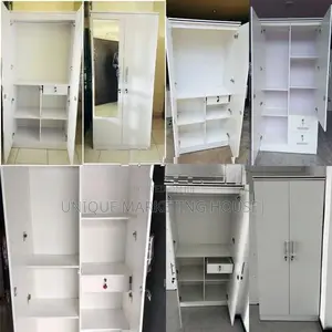 MODERN 2DOOR 6FT WHITE MELAMINE CUPBOARDS