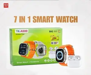 TK-A500 Smart Watch With 7 in 1 Band and Wireless Airpods.