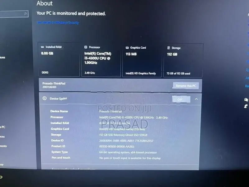 Lenovo Thinkpad i5 4th Gen Laptop