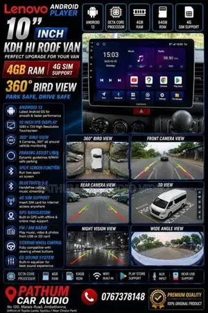 Toyota KDH HI ROOF ANDROID PLAYER 4GB WITH 4WAY SIM SUPPORT