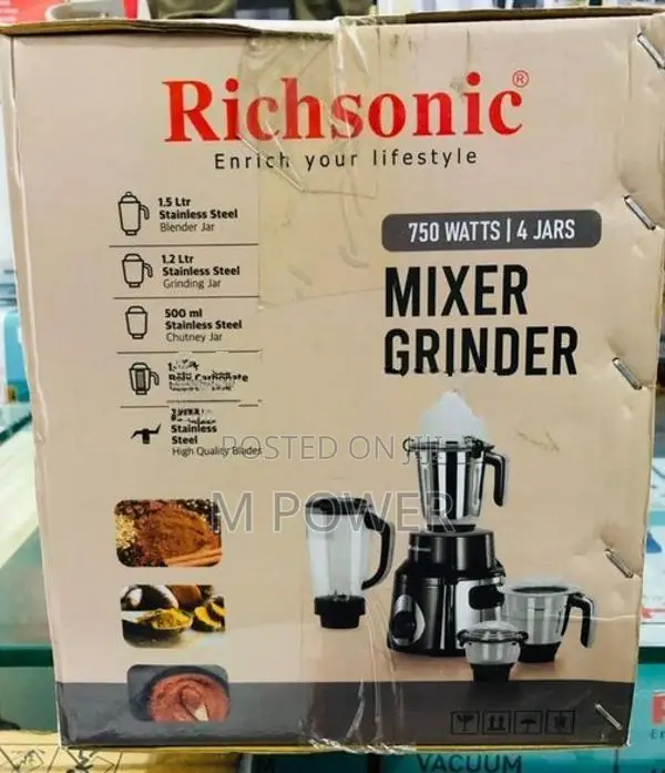 Richsonic Mixer Grinder 750W – (RSMG-2045)