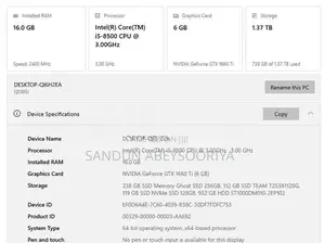 Gaming PC GTX 1660 Ti / 16GB RAM Core i5 8th Gen