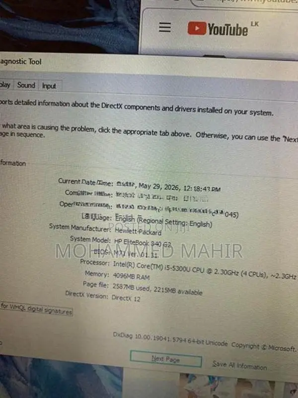 HP i5 5th Gen Laptop