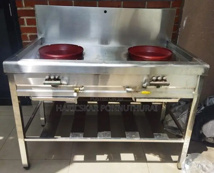 Commercial Stainless Steel Double Burner Gas Cooker