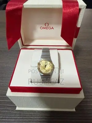 Ladies Omega Constellation Gold Steel Diamond Dial Watch