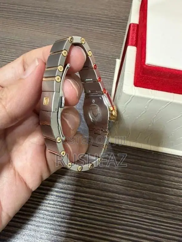 Ladies Omega Constellation Gold Steel Diamond Dial Watch