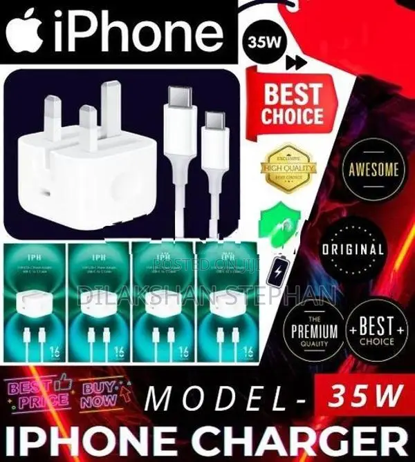 35W dual USB-C power adapter with to Cable