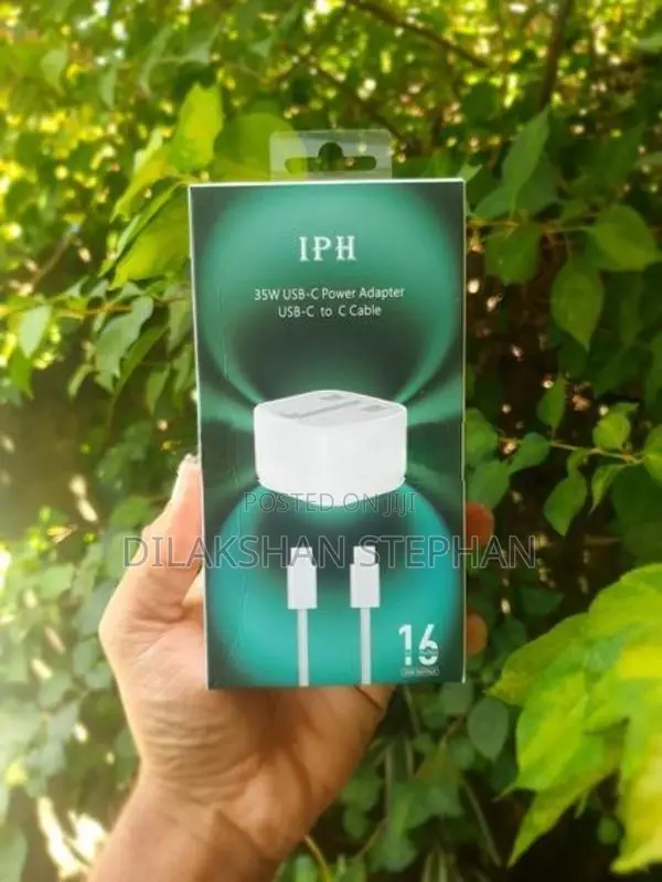 35W dual USB-C power adapter with to Cable