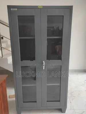 New 6x3 Size Glass Steel Office Cupboard (Mmm12)