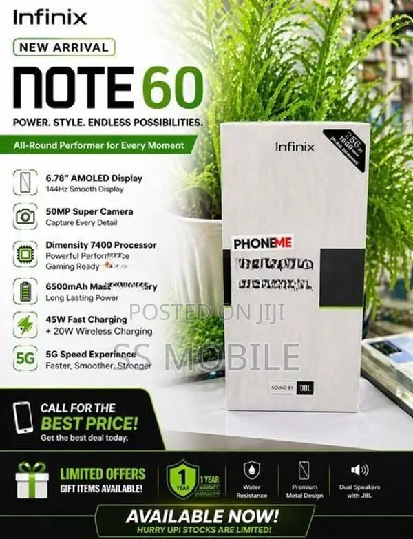 Infinix Note 60 5G 8/256GB (Brand New)