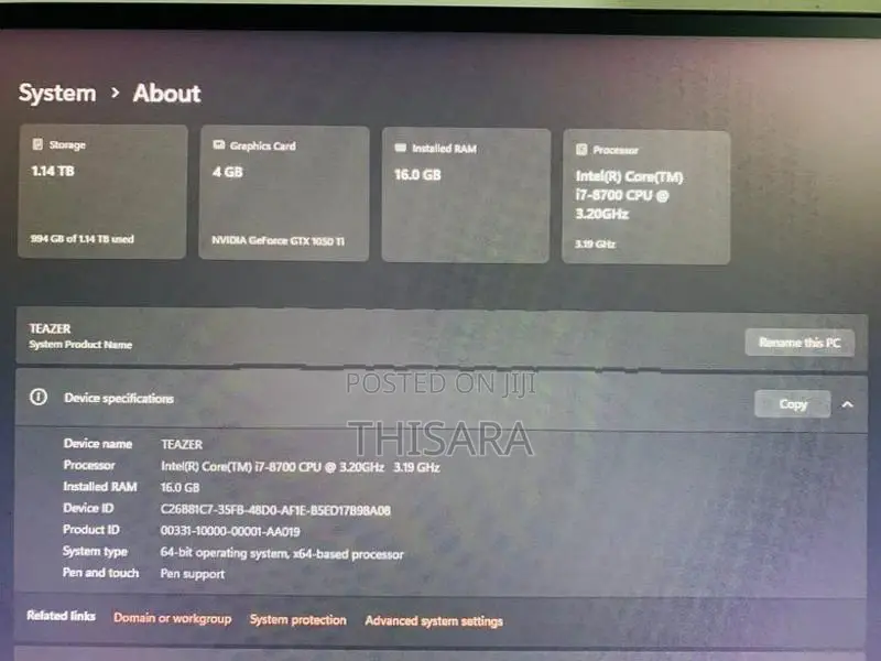 Asus i7 8th Gen Gaming PC 1050ti 4GB
