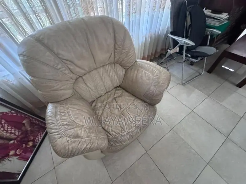 Used Genuine Leather Three Piece Sofaset
