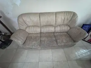 Used Genuine Leather Three Piece Sofaset