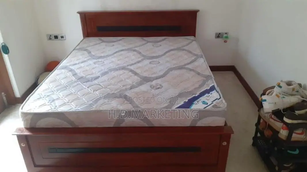 6*5 Teak Box Bed With Arpico Spring Mattress