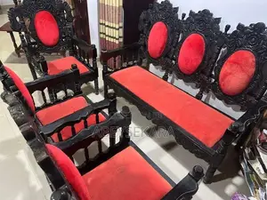 Premium Antique Ebony Living Room Sofa Set