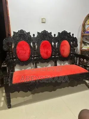 Premium Antique Ebony Living Room Sofa Set