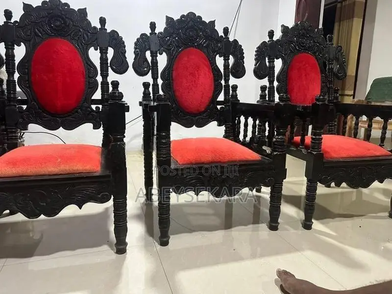 Premium Antique Ebony Living Room Sofa Set