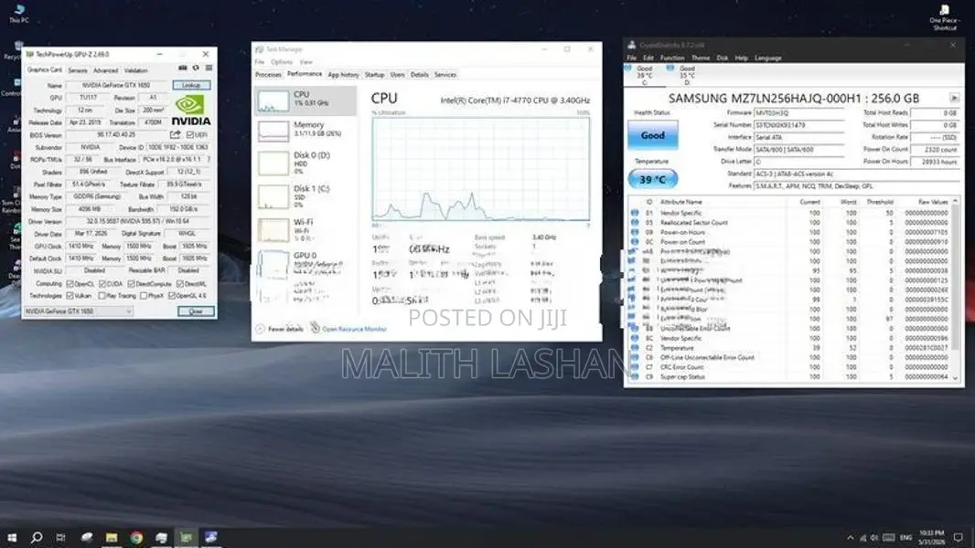 i7 4TH Gen GTX 1650 Gaming Computer Full Set