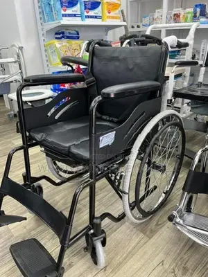 Commode wheelchair black edition with safety belt