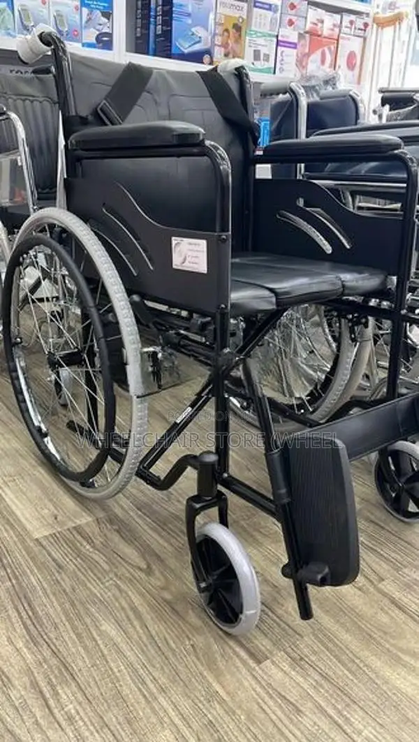 Commode wheelchair black edition with safety belt
