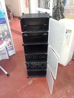 Diy 6 Doors Cubes Storage Cupboard White Door- Black &